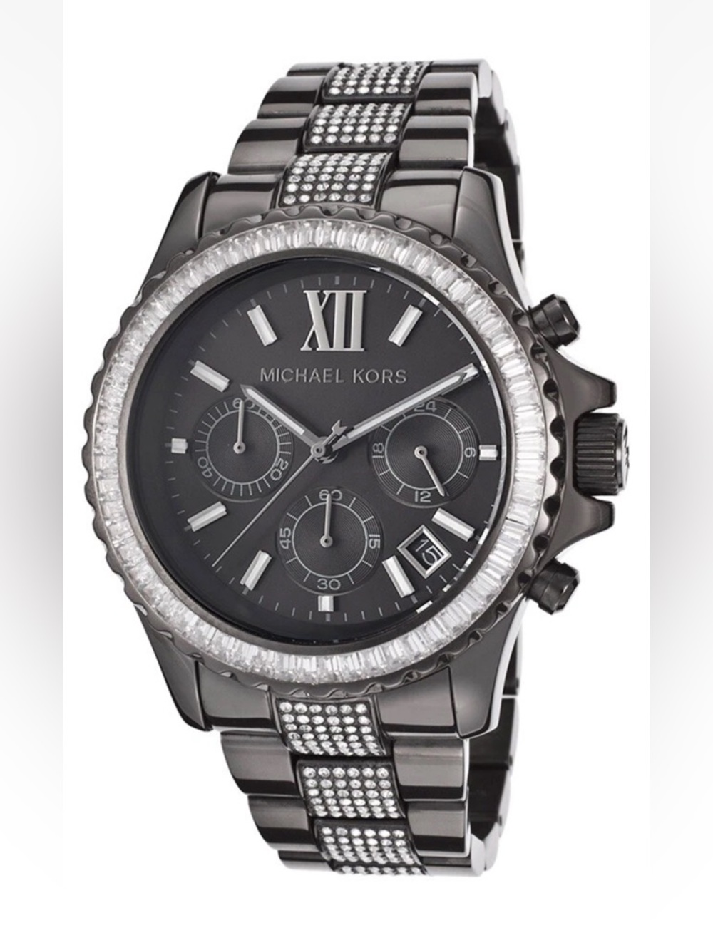Michael Kors MK5829 Everest Black Dial Black IP Stainless Chrono Women's Watch